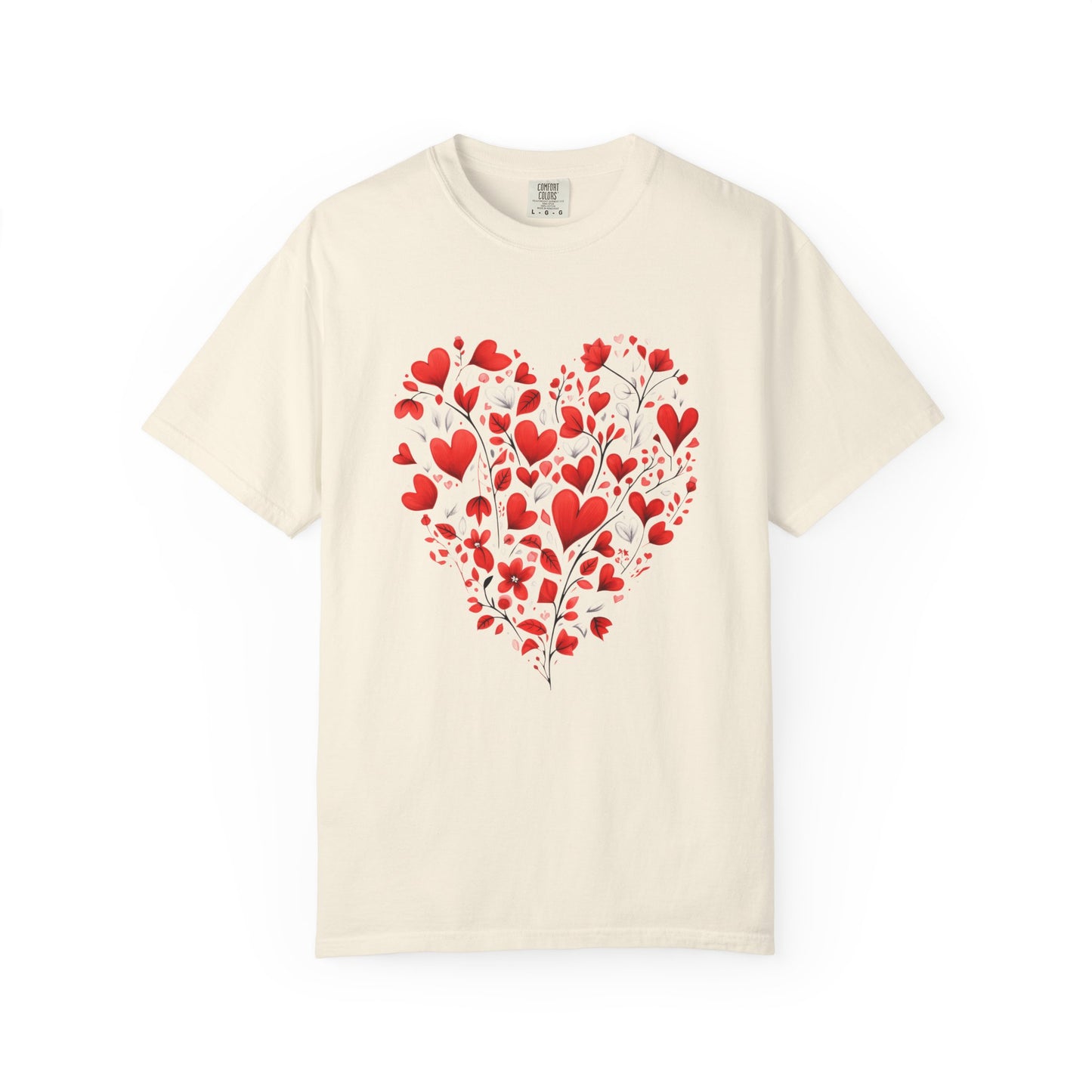 Red Flower Heart T-shirt