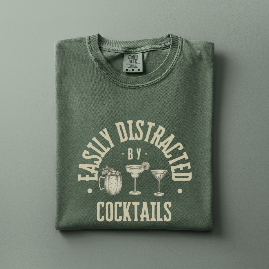 Distracted by Cocktails Tee
