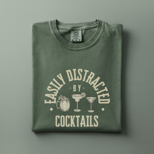 Distracted by Cocktails Tee