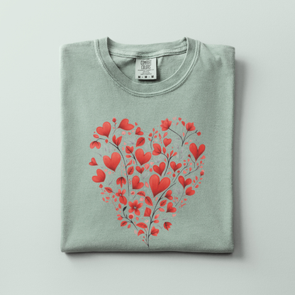 Red Floral Heart Tee