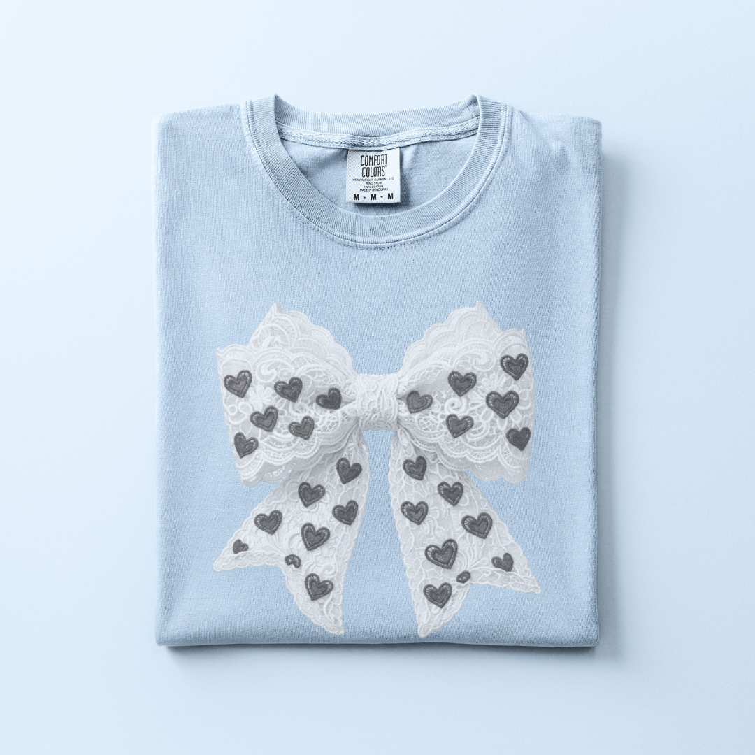 Bow Tee (Faux Lace)