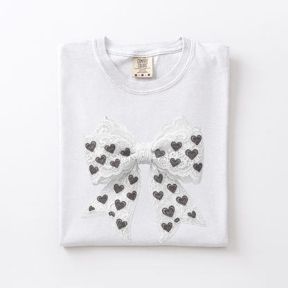 Bow Tee (Faux Lace)