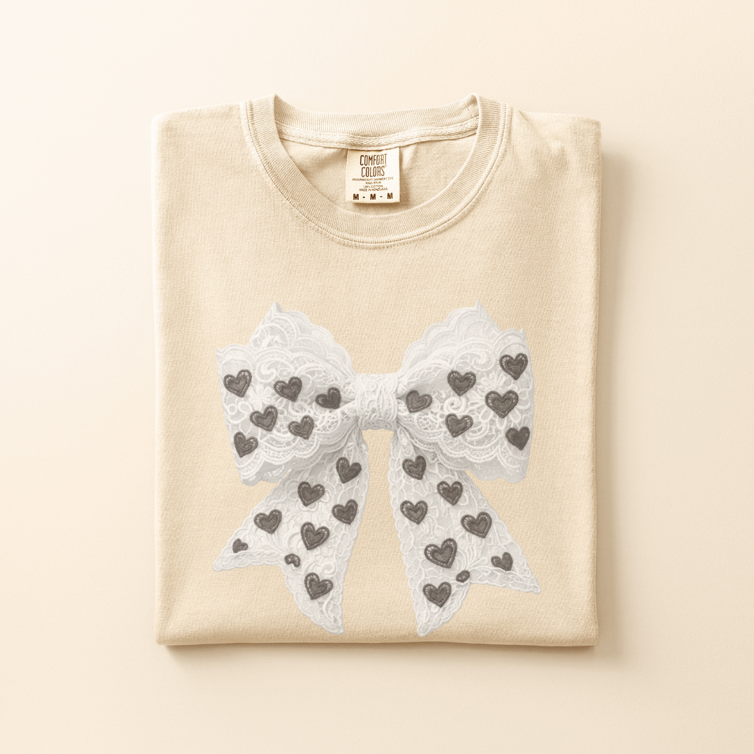 Bow Tee (Faux Lace)