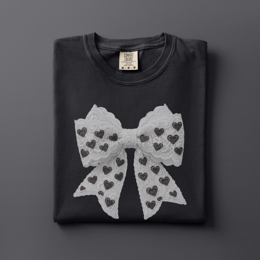 Bow Tee (Faux Lace)