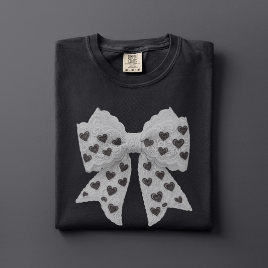Bow Tee (Faux Lace)