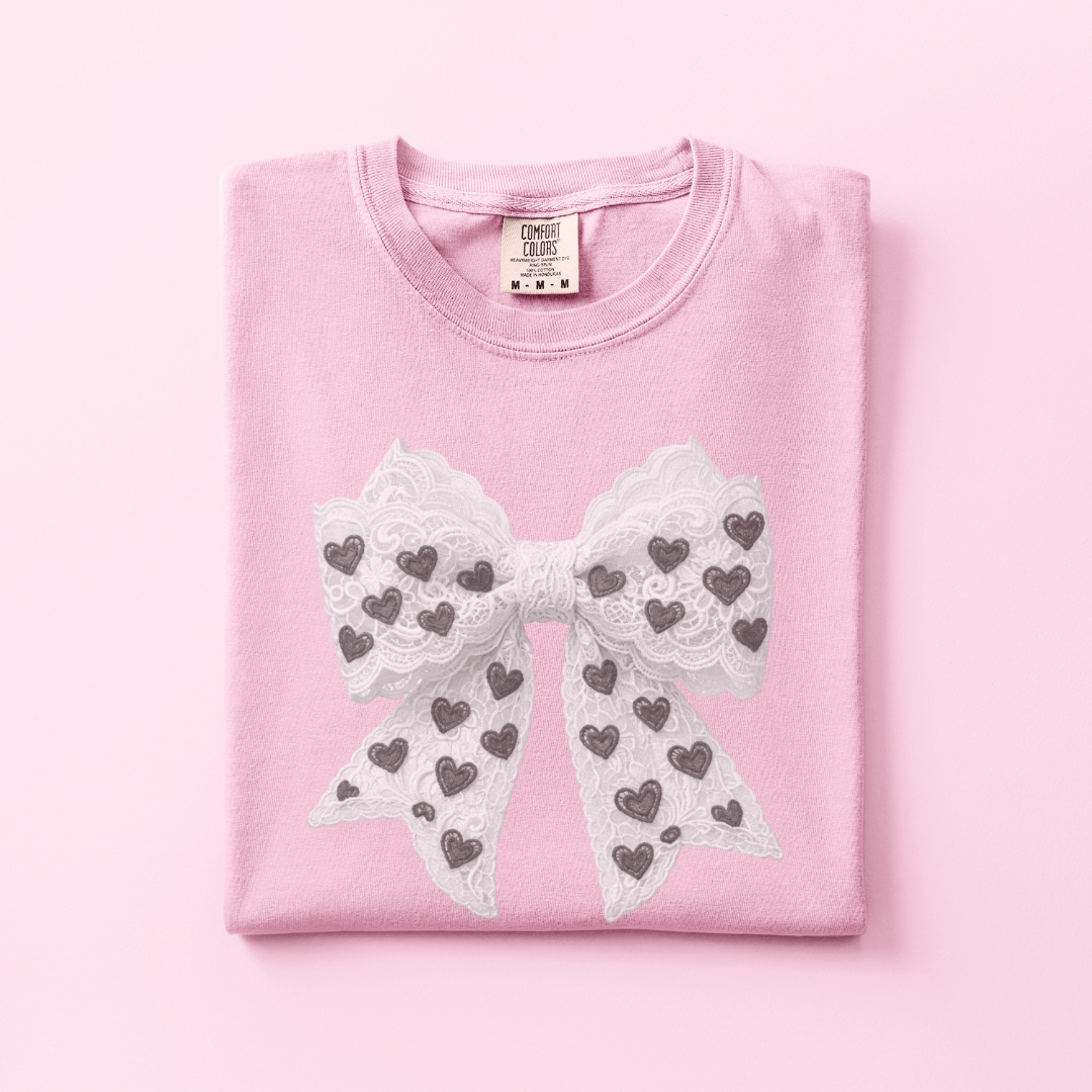 Bow Tee (Faux Lace)
