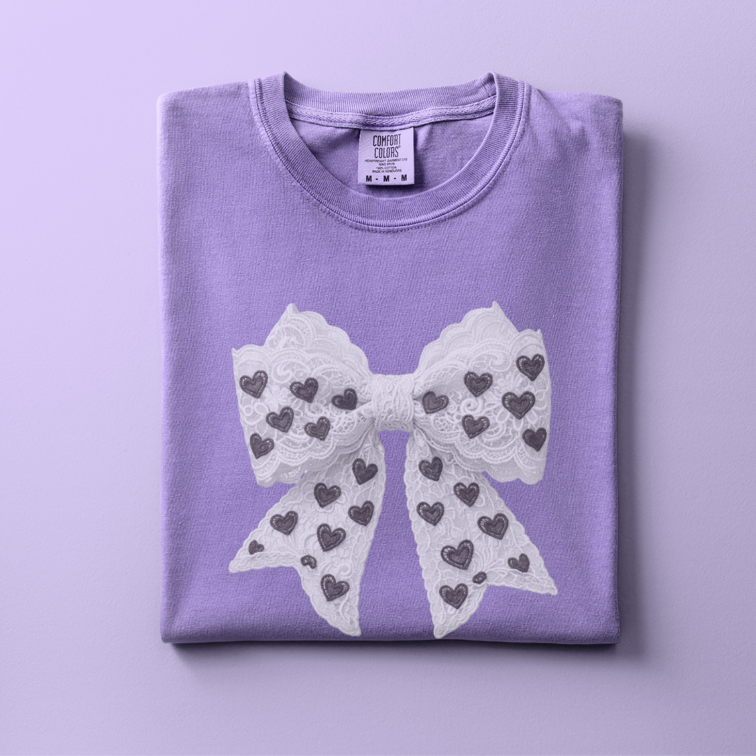 Bow Tee (Faux Lace)