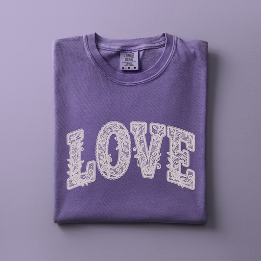 Love Tee (Faux Lace)