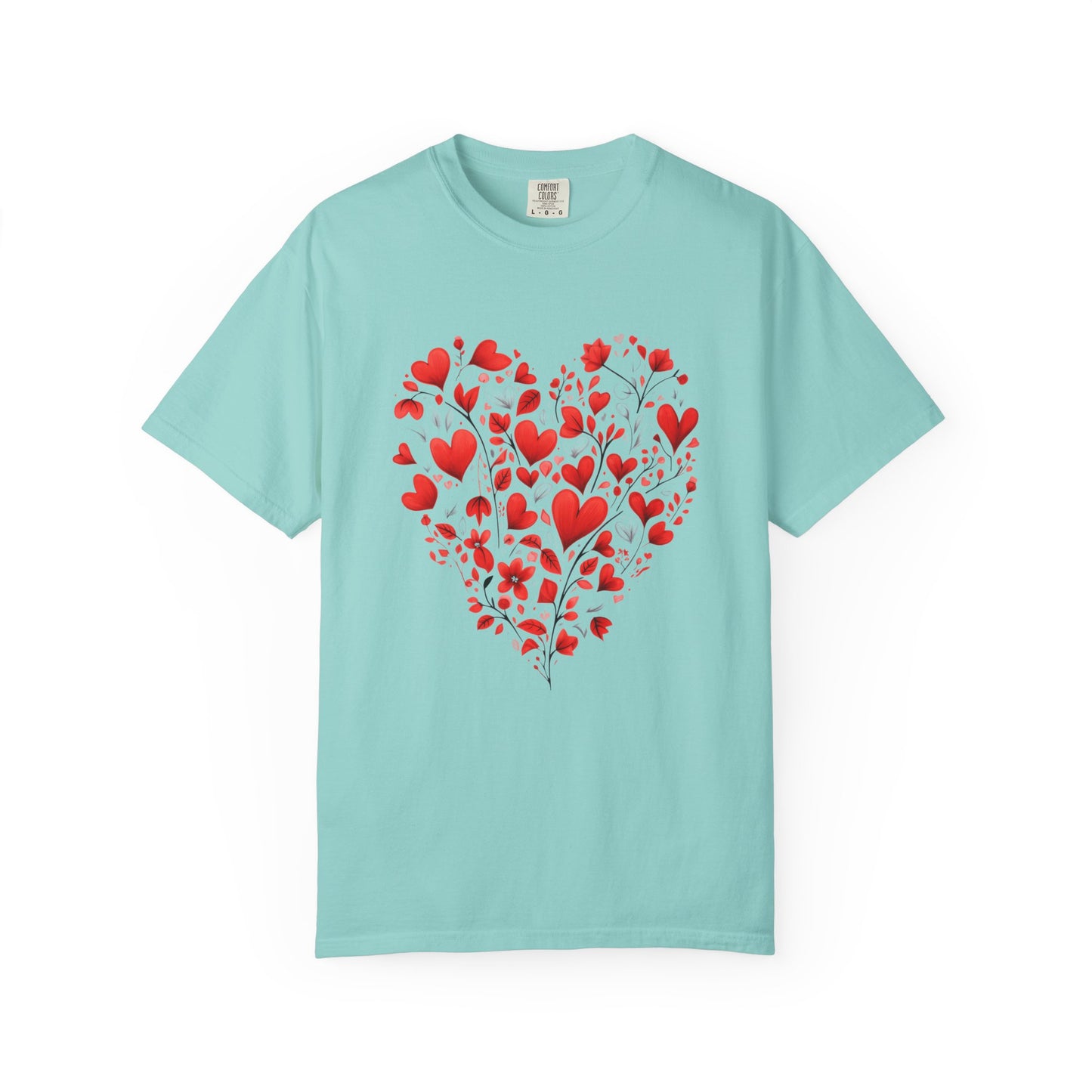 Red Flower Heart T-shirt