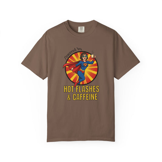 Powered by Hot Flashes and Caffeine T-shirt