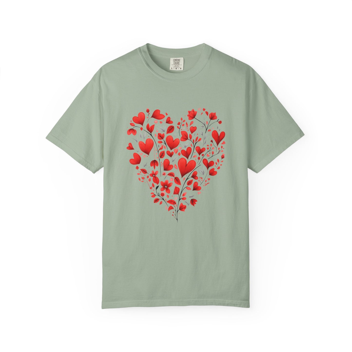 Red Flower Heart T-shirt