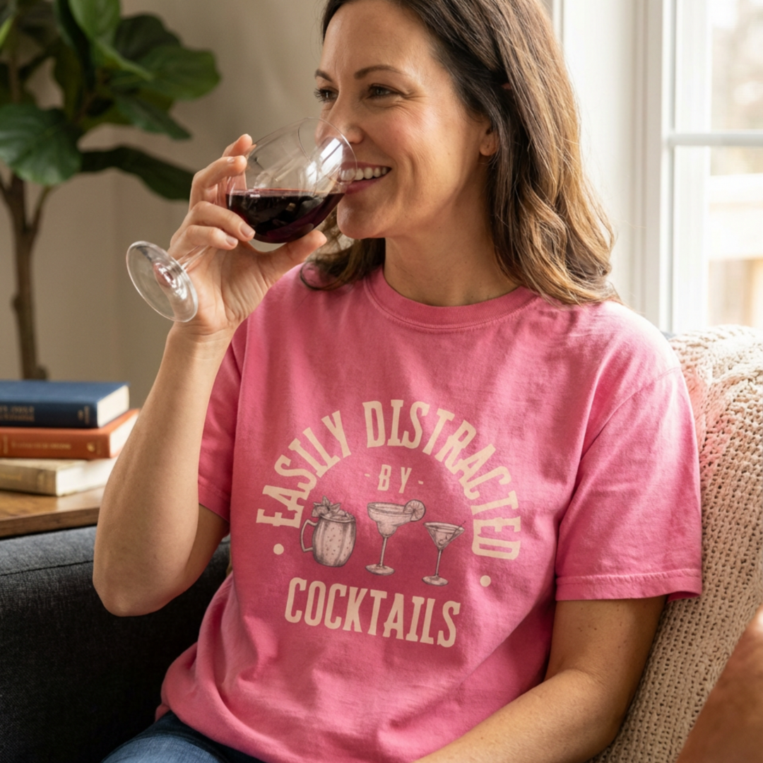 Distracted by Cocktails Tee