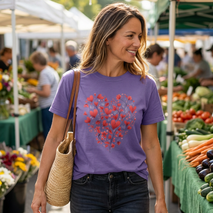 Red Floral Heart Tee
